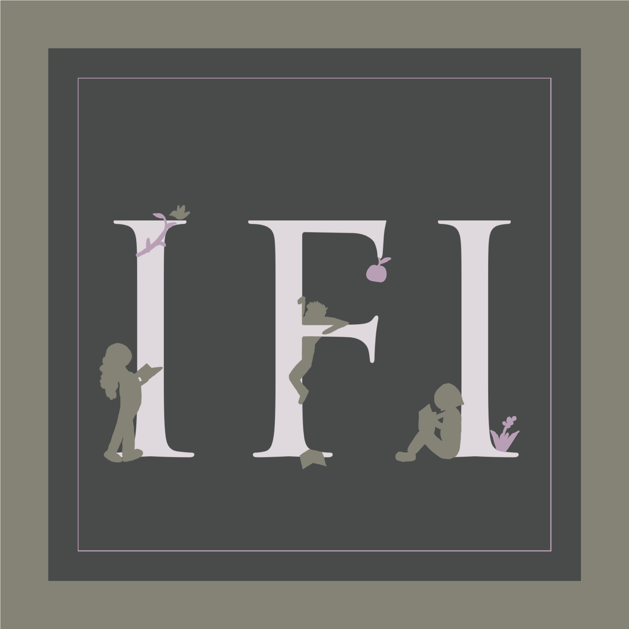 Logo image has letters IFI with silhouettes of children with books.